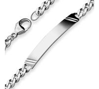 Pulsera Id De 4,6 Mm Cadena De Panzer Escudo De 925 Plata Rutenio 19 Cm