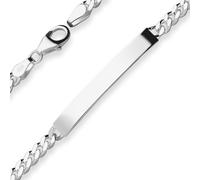 Pulsera Id De Cadena Panzer De 4,1mm Con Escudo Joyería De 925 Plata 17cm