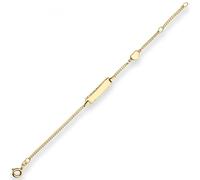 Pulsera Identificadora 1,8mm Cadena Forzatina Corazón de Oro 585 Amarillo 14cm