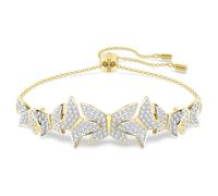 Pulsera Idyllia Lilia, Mariposa, Blanca, Acabado en oro de 18 quilates OS