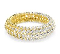 Swarovski Pulsera Idyllia, corte ovalado, blanco, chapado en oro (M)