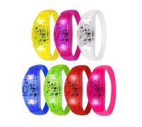 Pulsera iluminada - Pulseras LED de 7 cm, amplios usos | Accesorios cómodos que brillan activados por voz con módulo altamente sensible, pulsera luminosa para niños, actividades en interiores y exteri