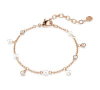 Pulsera Imber, Perla de cristal, Talla redonda, Blanca, Acabado en oro rosa de 18 quilates OS