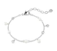 Pulsera Imber, Perla de cristal, Talla redonda, Blanca, Baño de rodio OS