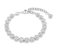 Swarovski Pulsera Imber Tennis, Talla redonda, Blanca, Baño de rodio