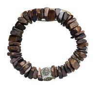 Pulsera Indonesia de Cuentas de Madera de agar Dalagan con Cuatro Dioses Guardianes