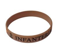 Pulsera Infantería de Marina de Silicona - Color Arena con Texto Infantería de Marina en Relieve, Bandera de España y Escudo - Unisex, 63 mm Diámetro Interno, 12 mm Ancho, 21 cm Contorno - 1 Unidad
