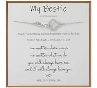 Pulsera infinita de plata de ley 925 para mejor amiga, pulsera de mejor amiga, regalo de cumpleaños para mejor amiga