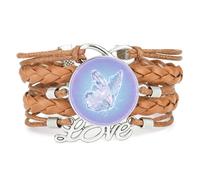 Pulsera Infinity, Lucky, Butterfly, Projection, Ajustable, De Cuero, Trenza