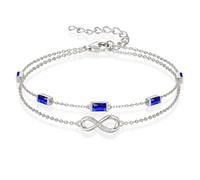 Pulsera Infinity para mujer, plata de ley 925, pulseras de capas para mujer, infinito, corazón, pulsera, mujer, día de la madre, día de San Valentín, cumpleaños, Navidad, regalo para ella, mujeres