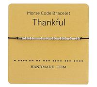 Pulsera inspiradora con código morse para mujeres, hombres, parejas, mejores amigas, aliento, pulsera de cordón ajustable con cuentas, mensaje secreto motivacional, amistad, relación, pulsera, novio