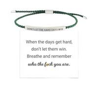 Pulsera inspiradora para mujeres y hombres, hecha a mano, diseño trenzado ajustable con tubo de acero inoxidable, grabado con el mensaje "Don't Let The Hard Days Win", elegante para todos los días