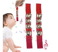 Pulsera Jingle Bell, cascabeles para niños - 2 cascabeles musicales para tobillo,Rellenos de calcetines navideños, juguete educativo de campanas de tobillo, campanas de banda para bebés, recién Bexdug