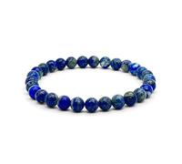 Pulsera LAPISLAZULI - Piedras naturales semipreciosas energeticas para mujer y hombre - Hilo elastico con cuentas de bolas - Cristales curativos sanacion y curacion (Lapislazuli)