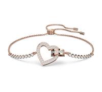 Pulsera Lovely, Corazón, Blanca, Acabado en oro rosa de 18 quilates OS
