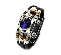 Pulsera Luminosa De 12 Constelaciones Que Brilla Oscuridad Pulsera Tejida Multicapa Con Signo Zodiaco Pulsera De Astrología Horóscopo Para Parejas Regalo De Joyería Para Hombres Mujeres Capricornio