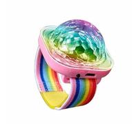 Pulsera luminosa para niños, LED, bolas facetadas, reloj discoteca, proyector de bola luminosa para niños, DJ con efecto espejo y Flash, para DJ, Club, casa, coche, oficina, campo de camping