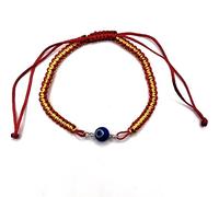 PULSERA MACRAME CON OJO TURCO Y PLATA DE LEY (BANDERA DE ESPAÑA)