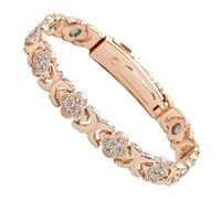 Pulsera magnética, accesorios de joyería ajustables de trébol de cuatro hojas brillantes | Pulsera de salud para mujeres, para abejas azucaradas, saúco, palma, olivenbäume, escarcha, se