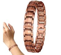 Pulsera Magnética de Cobre Puro para Hombre - Brazalete Ajustable | Joýa con Imanes para Terapia | Diseño Elegante, Bisutería de Apoyo al Bienestar Articular