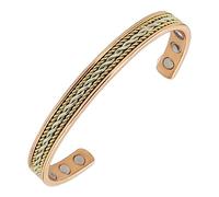 Pulsera magnética de cobre puro - Tamaño ajustable estilo incrustación de cuerda - Terapia de tierra