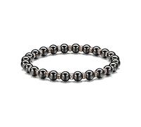 Pulsera magnética de hematita, Pulsera magnética femenina con diamante de agua brillante de cristal, 6/8/10MM, elimina la electricidad estática, mejora el sueño (Diamante de agua dorada de rosas,6MM)