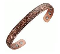 Pulsera magnética en cobre con imanes - Floral vintage - pulsera anti dolor - pulsera artritis - pulsera magnetoterapia - pulsera magnética - pulsera energía - pulsera cobre mujer