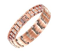 Pulsera Magnética JEROOT para Hombre, Pulseras de Titanio Joya Imantada para Hombre, Ajustable con Herramienta de Dimensionamiento 44 Imanes Potentes, 23 centimeters, Cobre Acero aleado Titanio