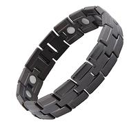 Pulsera magnética negra para hombre para artritis para aliviar el dolor en las articulaciones, pulsera magnética para terapia de campo magnética, pulsera de salud, regalo para hombres