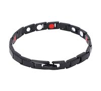 Pulsera Magnética para Hombres Y Mujeres, Pulsera Magnética Ajustable con Estilo Simple de Acero de Titanio, Pulsera Magnética para Aliviar el Estrés, Alivio de la Ansiedad(negro)