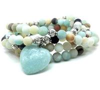 Pulsera Mala "AMOR" de 108 perlas en Amazonite Naturelle