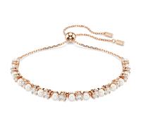 Pulsera Matrix, Crystal Pearl, Tallas redondas, Blanca, Acabado en oro rosa de 18 quilates OS