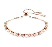 Pulsera Matrix, Crystal Pearl, Tallas redondas, Blanca, Baño tono oro rosa OS