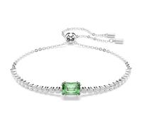 Swarovski Pulsera Matrix Tennis, Tallas mixtas, Verde, Baño de rodio