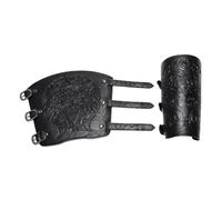 Pulsera medieval, protector de muñeca en relieve | 1 par de pulseras de PU, estilo vintage, pulsera en relieve de ancho ajustable para la moda renacentista