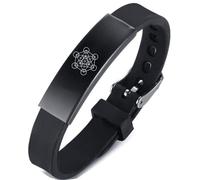 Pulsera misteriosa de silicona con forma de cubo de metatrón, geometría sagrada, hexagrama, flor de la vida, pulsera mágica Salomon para unisex, ajustable, Acero inoxidable silicona