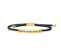 Pulsera Mujer Motivacional Personalizada Acero Inoxidable Pulido de Máxima Calidad Cuerda Trenzada Grabado "Recuerda siempre cuánto vales" para Ella - Estuche Incluido (Recuerda siempre cuánto vales)