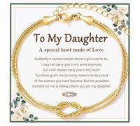 Pulsera Mujer Oro con Nudo de Amor, Pulsera Mujer ,Pulseras Personalizadas para Mujer Mamá e Hija, Pulseras Regalos Mujer Originales Cumpleaños Amiga Hermana Novia, Regalos de mamá para su hija