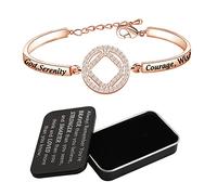 Pulsera NA para recuperación de sobriedad, regalo de serenidad inspirador para mujeres con texto en inglés "You Are Braver Than You Believe", Acero inoxidable, Nada