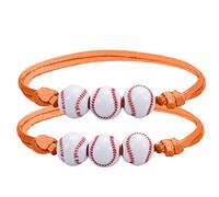 Pulsera Natural Junco Anillos Softbol Perlas Pulseras De Amistad Pulsera Perlado Ajustable Softbol Regalos para Niñas Chico Adolescentes Deporte Fiesta Pequeña Rosa Natural Conjuntos Anillos, talla
