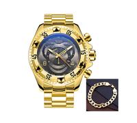 (Pulsera negra dorada) Relojes para hombre de las mejores marcas Reloj de cuarzo dorado de lujo para