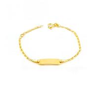 Pulsera Niña Oro Amarillo 18 Kilates (18K) Esclava Valentino Brillo 14 cm - Certificado Garantía - Mondepetit - 1618