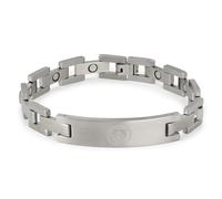 Pulsera oficial del Club Merchandise con escudo del Manchester City FC, cadena de eslabones de acero inoxidable, regalo oficial de Man City