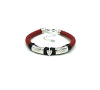 Pulsera Oficial Sevilla FC de cuero y acero. PAPÁ con Tarjeta