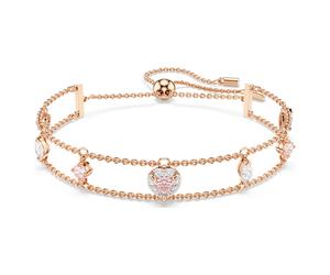 Pulsera One, Tallas mixtas, Corazón, Rosa, Acabado en oro rosa de 18 quilates OS
