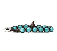 Pulsera original tibetana Tamashii, fabricada con piedras naturales de jade verde agua