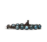 Pulsera original tibetana Tamashii fabricada con piedras naturales Stone Collar Blue, Talla única, Tela, Collar