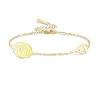 Pulsera oval islámica de Ayatul Kursi para mujer Pulseras de eslabones de lágrima de Allah Árabe musulmán Corán caligrafía encanto pulsera Islam Eid Ramadan regalo joyería regalos (Pulsera islámica-G)