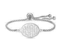 Pulsera oval islámica de Ayatul Kursi para mujer Pulseras de eslabones de lágrima de Allah Árabe musulmán Corán caligrafía encanto pulsera Islam Eid Ramadan regalo joyería regalos (Caja Cadena-S)