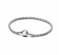 Pandora Pulsera Cadena de Serpiente Trenzada Con Cierre de Bola de en Plata de Ley | 17 cm